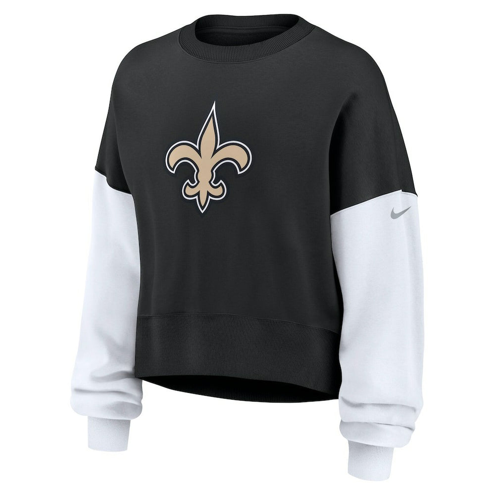 NFL New Orleans Saints Women's Oversized Color-Block Pullover Sweatshirt