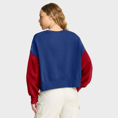 NFL New York Giants Women's Oversized Color-Block Pullover Sweatshirt