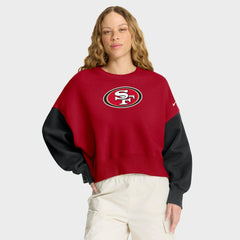 NFL San Francisco 49ers Women's Oversized Color-Block Pullover Sweatshirt