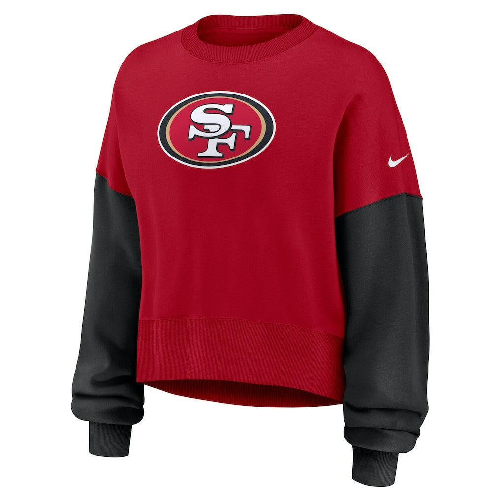 NFL San Francisco 49ers Women's Oversized Color-Block Pullover Sweatshirt