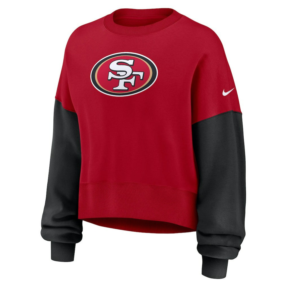 NFL San Francisco 49ers Women's Oversized Color-Block Pullover Sweatshirt