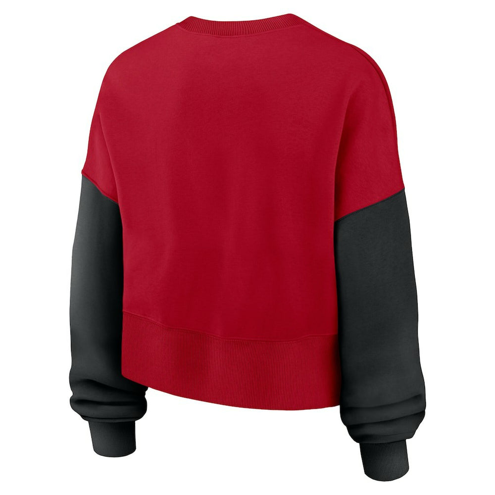 NFL San Francisco 49ers Women's Oversized Color-Block Pullover Sweatshirt