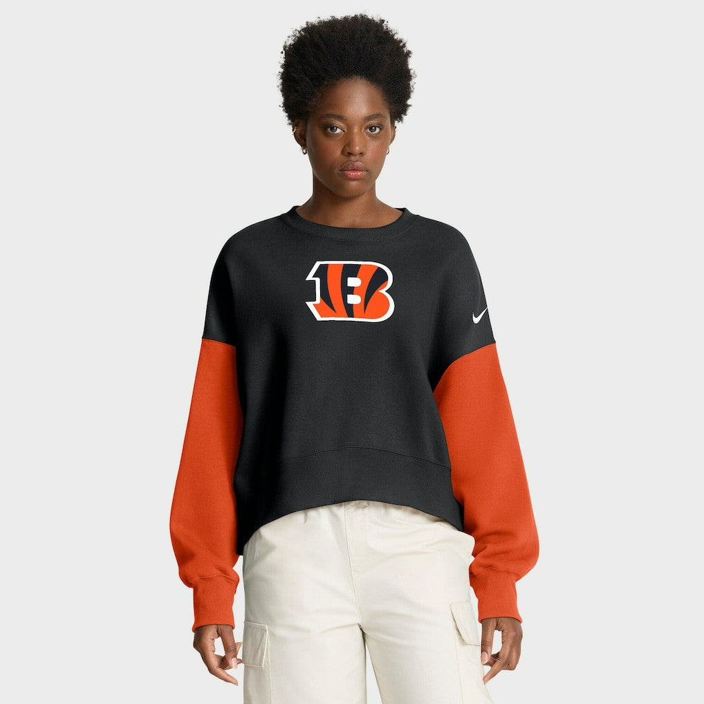 NFL Cincinnati Bengals Women's Oversized Color-Block Pullover Sweatshirt