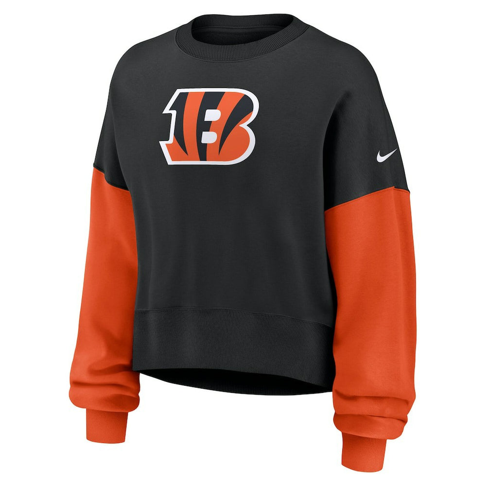 NFL Cincinnati Bengals Women's Oversized Color-Block Pullover Sweatshirt