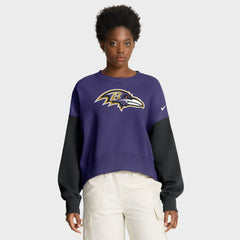 NFL Baltimore Ravens Women's Oversized Color-Block Pullover Sweatshirt