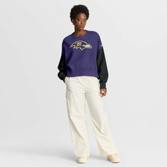 NFL Baltimore Ravens Women's Oversized Color-Block Pullover Sweatshirt