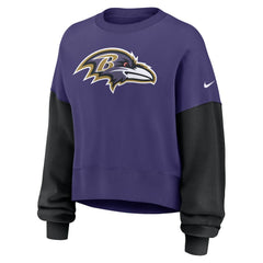 NFL Baltimore Ravens Women's Oversized Color-Block Pullover Sweatshirt