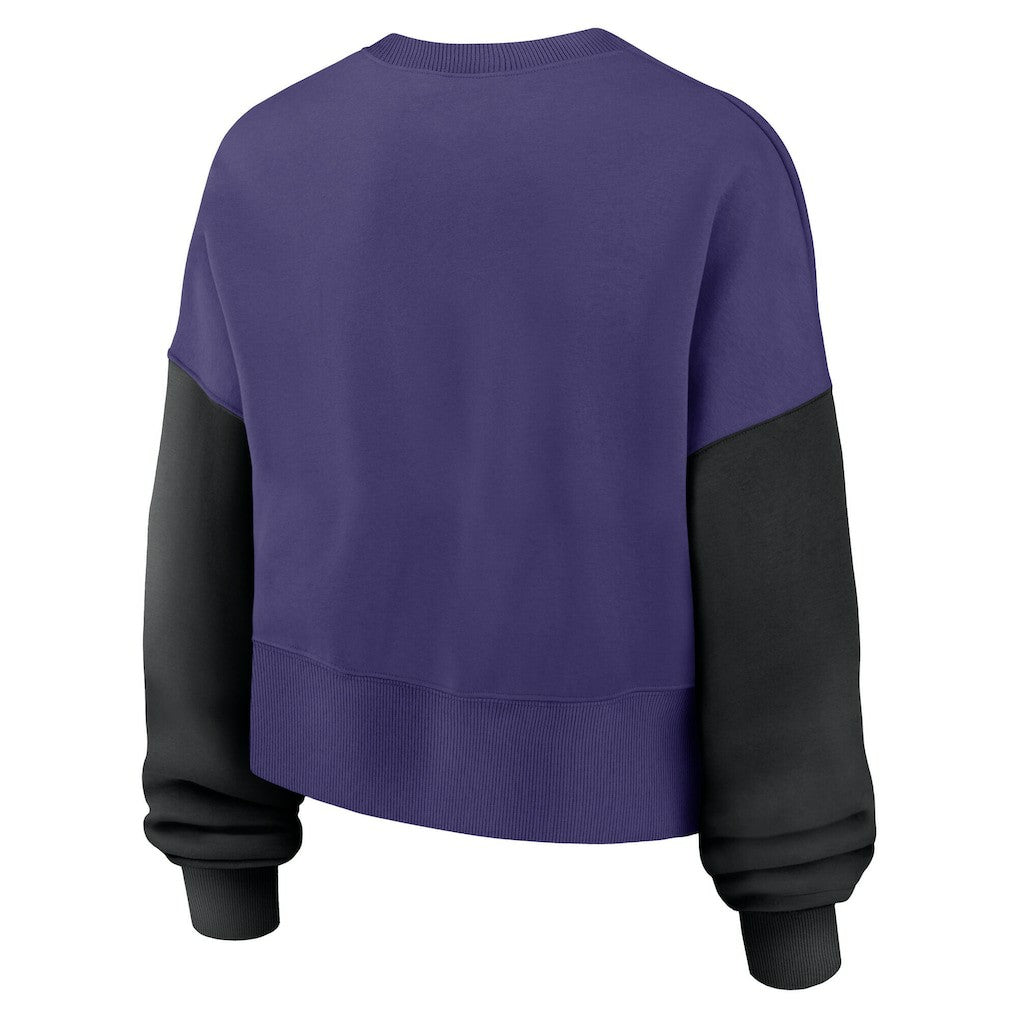 NFL Baltimore Ravens Women's Oversized Color-Block Pullover Sweatshirt