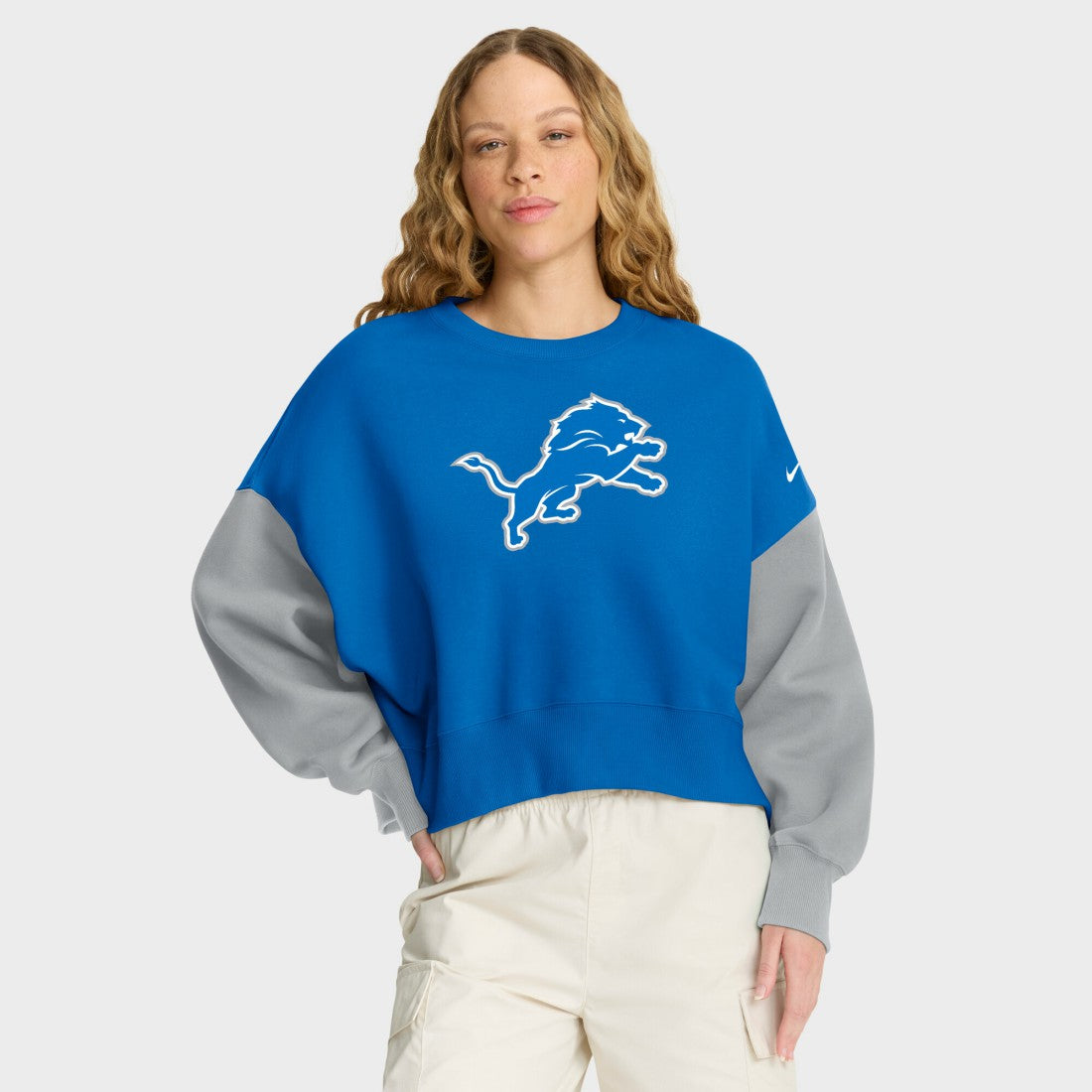 NFL Detroit Lions Women's Oversized Color-Block Pullover Sweatshirt
