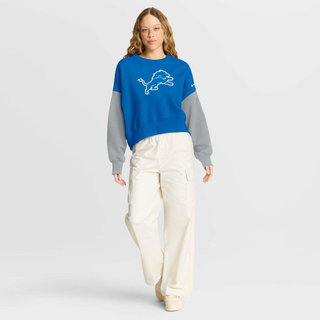 NFL Detroit Lions Women's Oversized Color-Block Pullover Sweatshirt