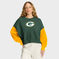 NFL Green Bay Packers Women's Oversized Color-Block Pullover Sweatshirt