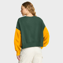 NFL Green Bay Packers Women's Oversized Color-Block Pullover Sweatshirt