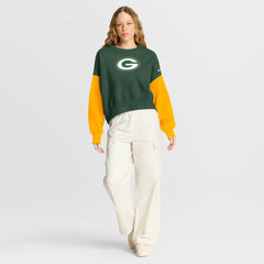 NFL Green Bay Packers Women's Oversized Color-Block Pullover Sweatshirt