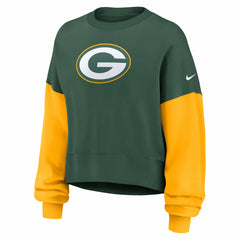 NFL Green Bay Packers Women's Oversized Color-Block Pullover Sweatshirt