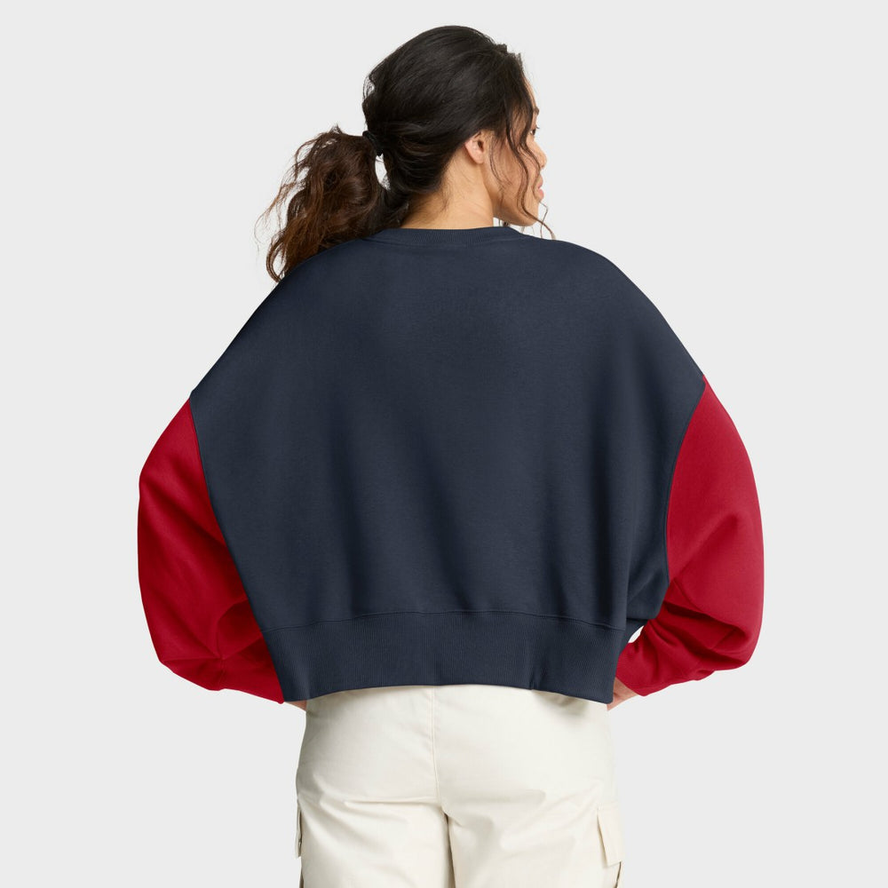 NFL Houston Texans Women's Oversized Color-Block Pullover Sweatshirt
