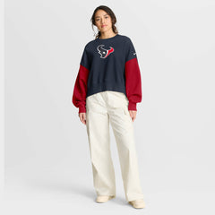 NFL Houston Texans Women's Oversized Color-Block Pullover Sweatshirt