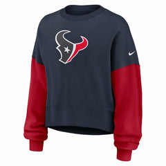 NFL Houston Texans Women's Oversized Color-Block Pullover Sweatshirt