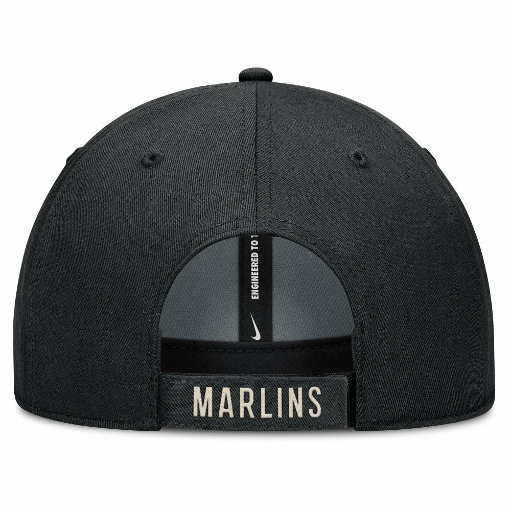 Miami Marlins Statement Club Performance Adjustable Hat - Black/Natural | Nike