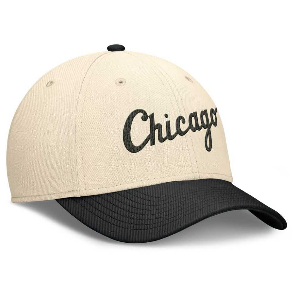 Chicago White Sox Statement Rise Performance Flex Hat - Natural/Black | Nike