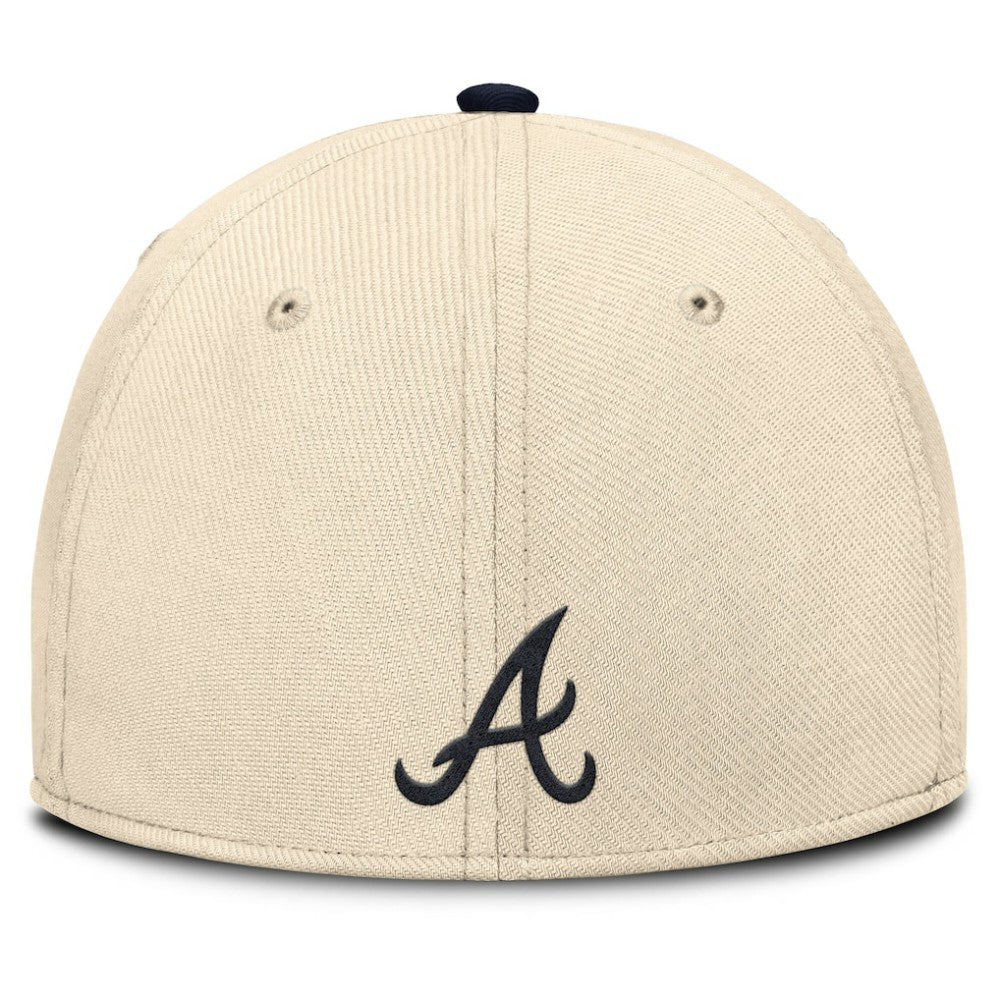 Atlanta Braves Statement Rise Performance Flex Hat - Natural/Navy | Nike