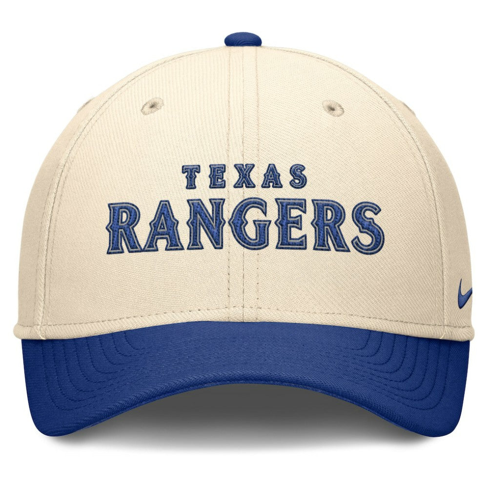 Texas Rangers Statement Rise Performance Flex Hat - Natural/Royal | Nike