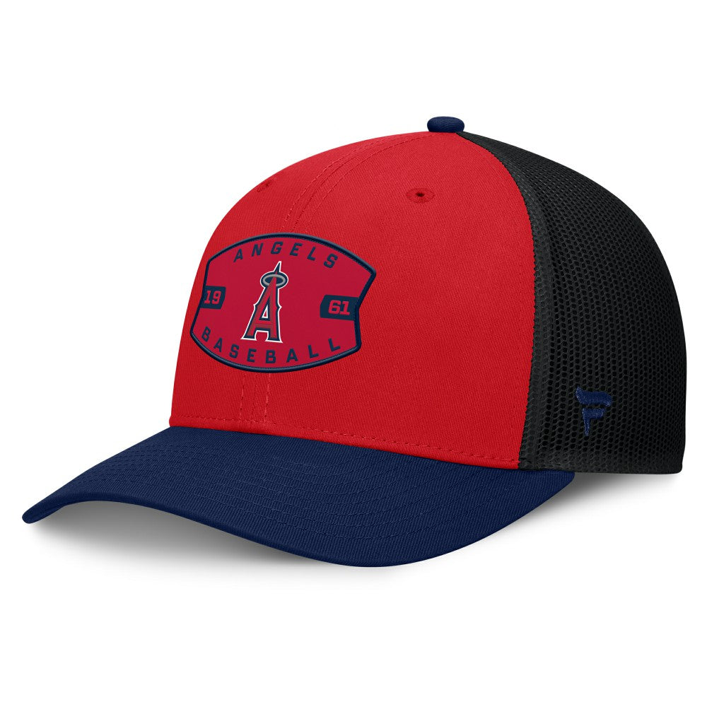 Los Angeles Angels Cutoff Adjustable Trucker Hat - Red/Navy