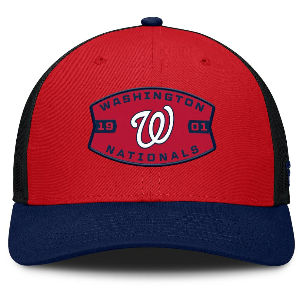Washington Nationals Cutoff Adjustable Trucker Hat - Red/Navy
