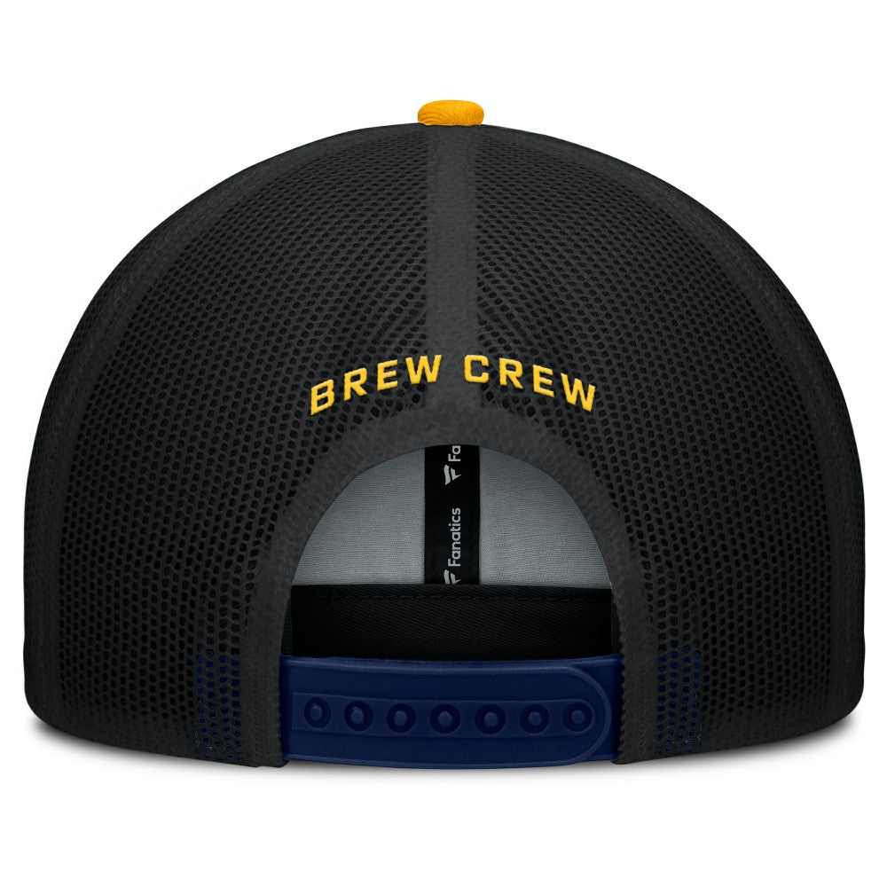 Milwaukee Brewers Cutoff Adjustable Trucker Hat - Navy/Gold