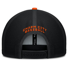 Baltimore Orioles Cutoff Adjustable Trucker Hat - Black/Orange