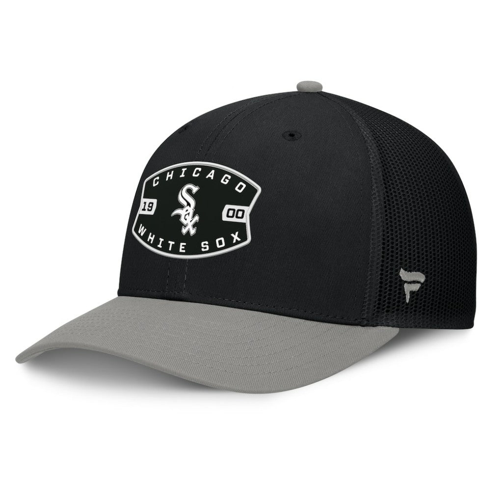 Chicago White Sox Cutoff Adjustable Trucker Hat - Black/Gray