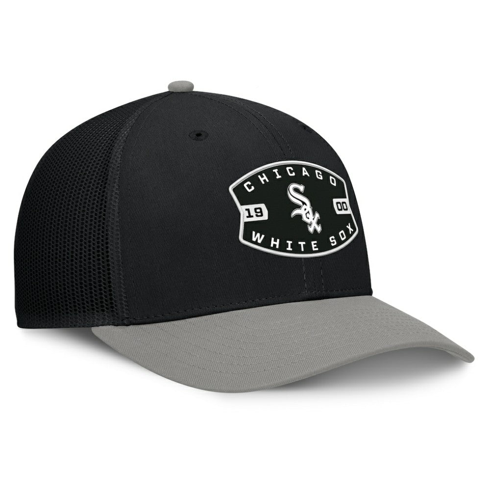 Chicago White Sox Cutoff Adjustable Trucker Hat - Black/Gray