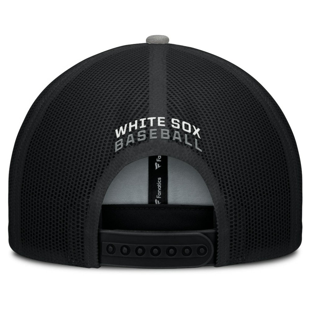 Chicago White Sox Cutoff Adjustable Trucker Hat - Black/Gray