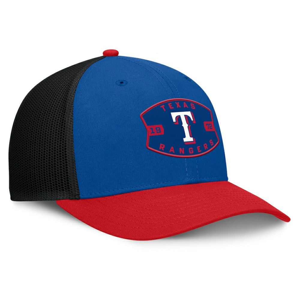 Texas Rangers Cutoff Adjustable Trucker Hat - Royal/Red