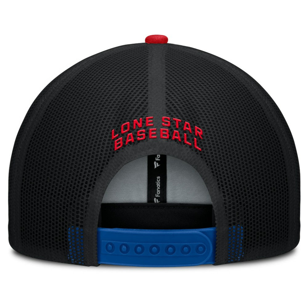 Texas Rangers Cutoff Adjustable Trucker Hat - Royal/Red