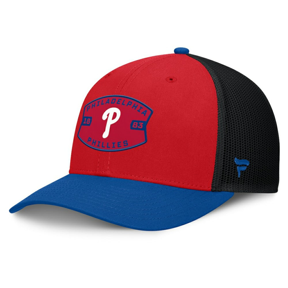 Philadelphia Phillies Cutoff Adjustable Trucker Hat - Red/Royal