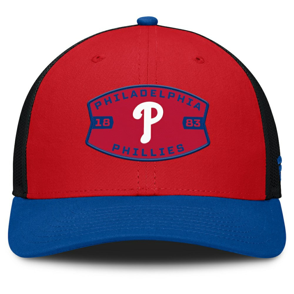 Philadelphia Phillies Cutoff Adjustable Trucker Hat - Red/Royal
