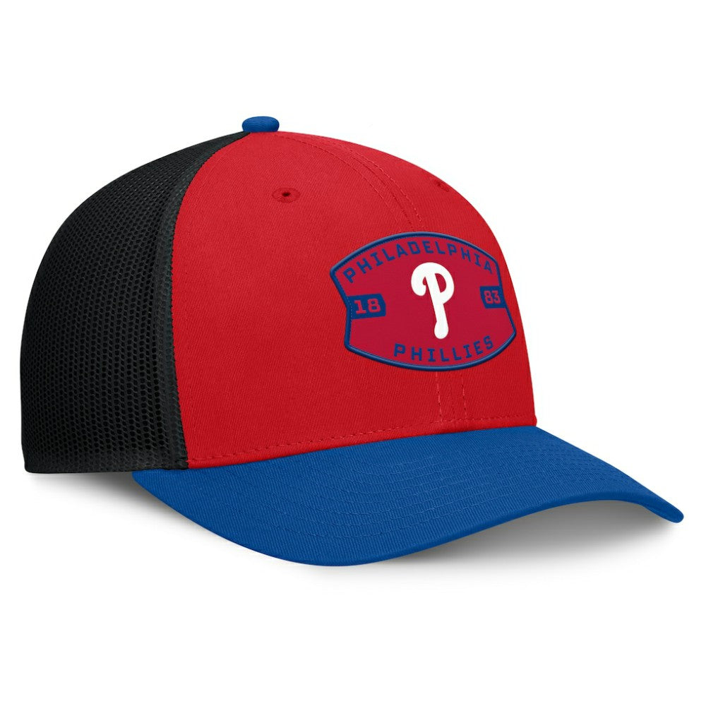 Philadelphia Phillies Cutoff Adjustable Trucker Hat - Red/Royal
