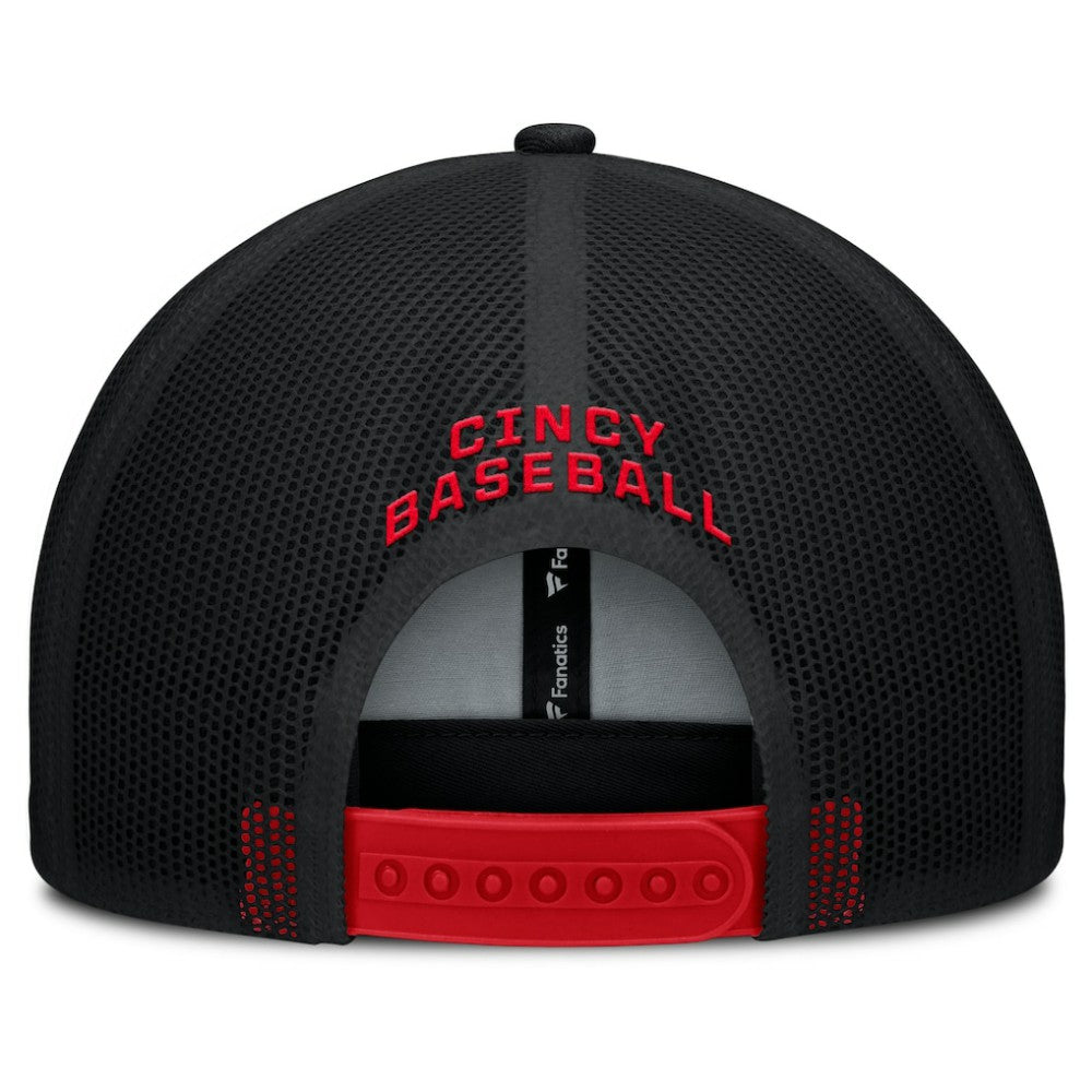Cincinnati Reds Cutoff Adjustable Trucker Hat - Red/Black