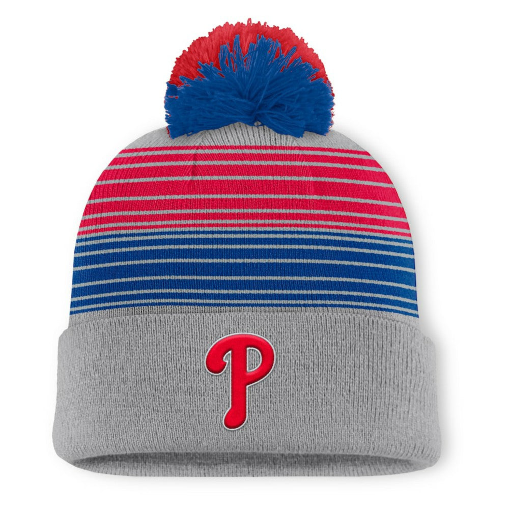Philadelphia Phillies Balk Cuffed Knit Hat with Pom - Gray