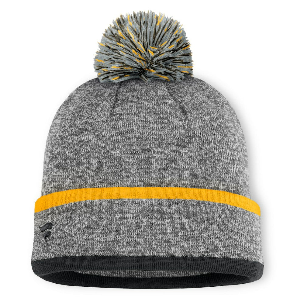 Pittsburgh Pirates Backstop Cuffed Knit Hat with Pom - Heather Gray