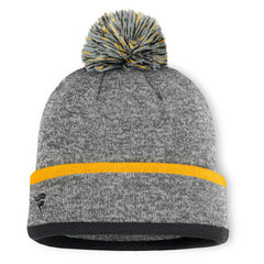 Pittsburgh Pirates Backstop Cuffed Knit Hat with Pom - Heather Gray