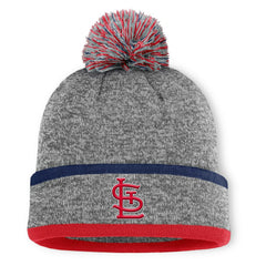 St. Louis Cardinals Backstop Cuffed Knit Hat with Pom - Heather Gray