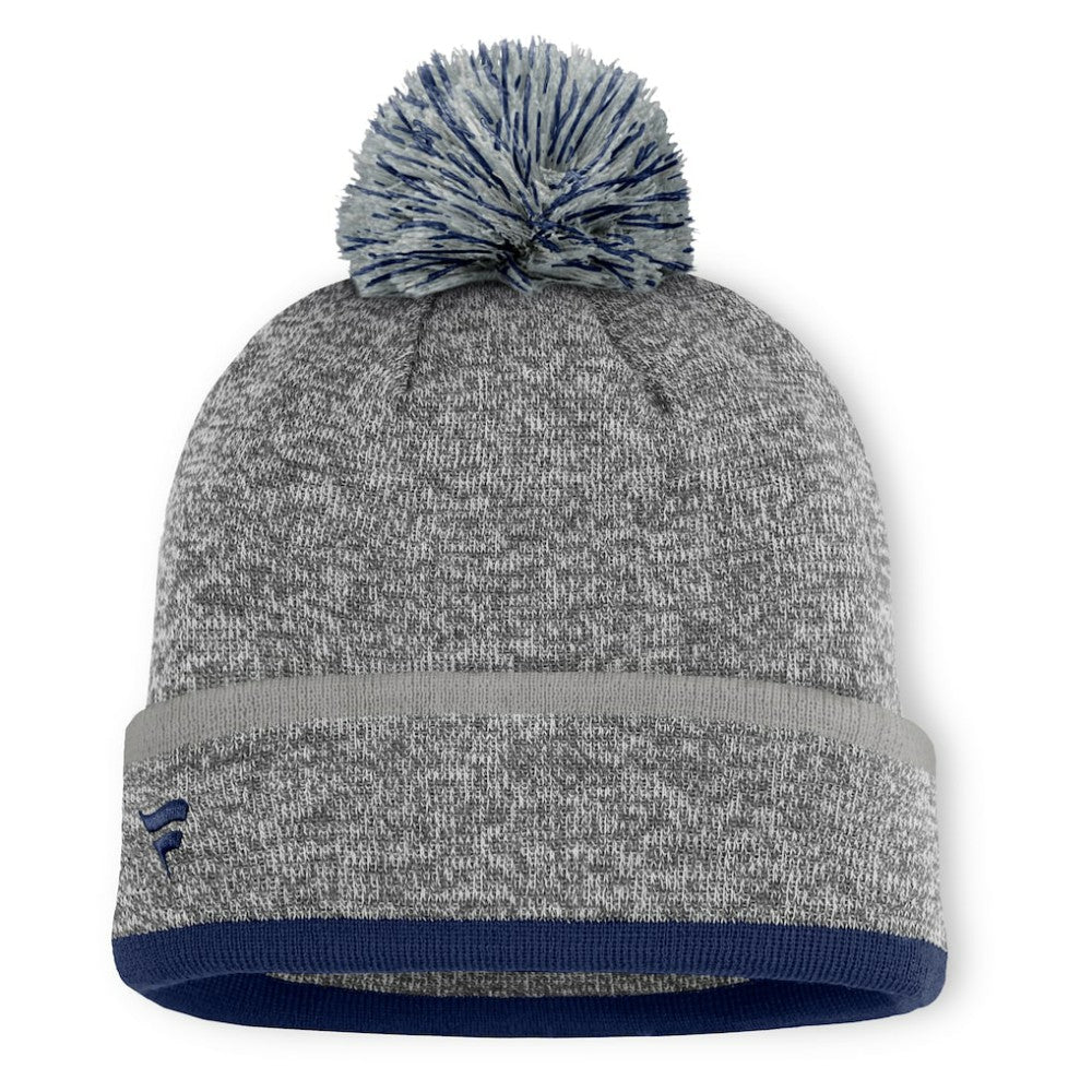 New York Yankees Backstop Cuffed Knit Hat with Pom - Heather Gray