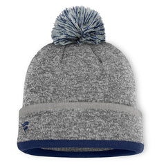 New York Yankees Backstop Cuffed Knit Hat with Pom - Heather Gray