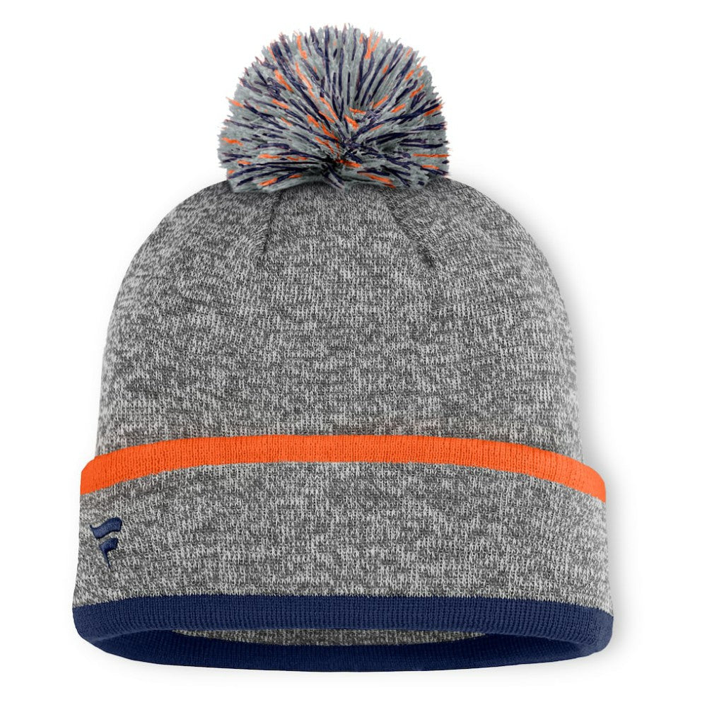 Detroit Tigers Backstop Cuffed Knit Hat with Pom - Heather Gray
