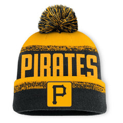 Pittsburgh Pirates No-Doubter Cuffed Knit Hat with Pom - Black/Gold