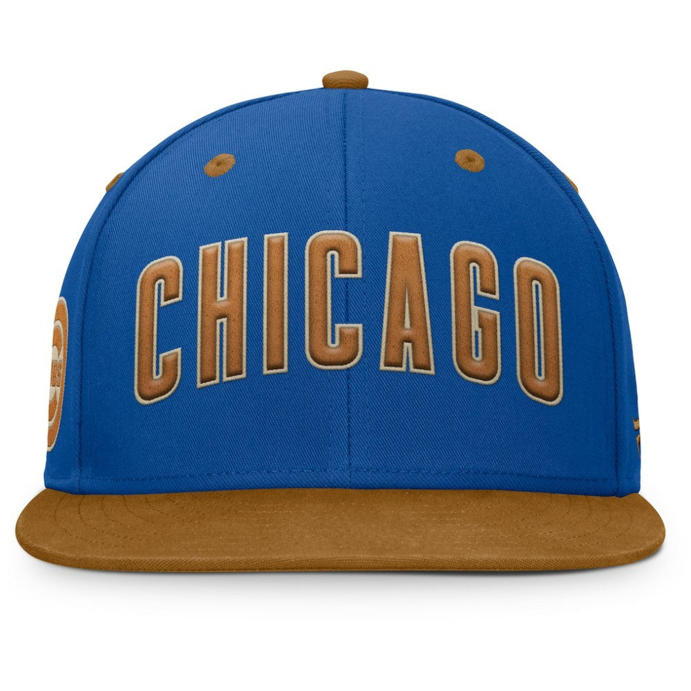 Chicago Cubs Splinter Fitted Hat - Royal/Tan