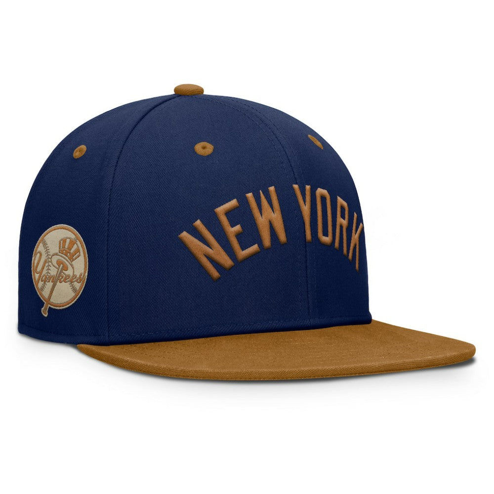 New York Yankees Splinter Fitted Hat - Navy/Tan
