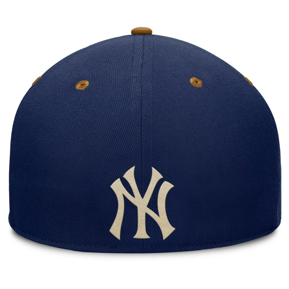 New York Yankees Splinter Fitted Hat - Navy/Tan