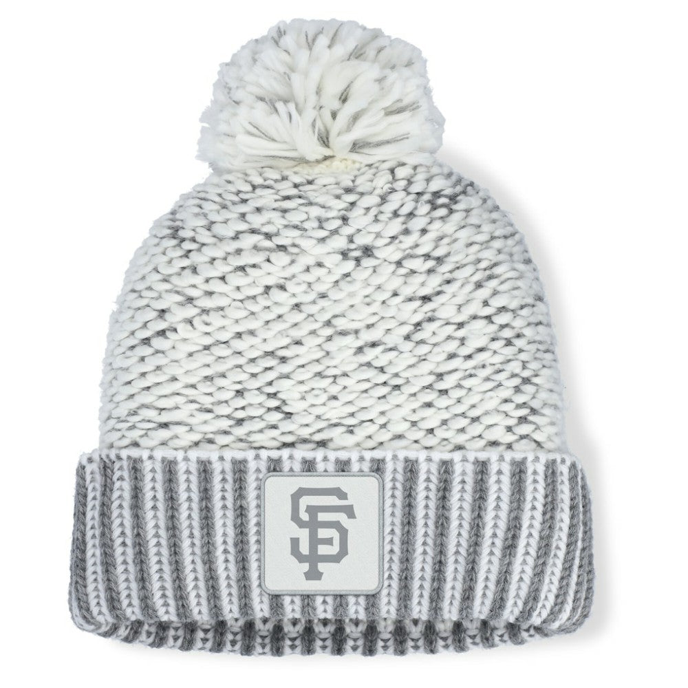 San Francisco Giants Women's Hangtime Cuffed Knit with Pom - Heather Gray